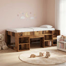 vidaXL Gyerekágy keret tárolóval Antik fa 98.5 x 200 cm Szerelt Fa