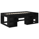 vidaXL Gyerekágy keret tárolóval Fekete Tölgy 90 x 190 cm Szerelt Fa