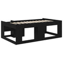 vidaXL Gyerekágy keret tárolóval Fekete Tölgy 90 x 190 cm Szerelt Fa