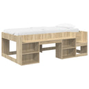 vidaXL Gyerekágy keret tárolóval Sonoma Tölgy 90 x 190 cm Szerelt Fa