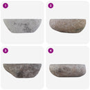 vidaXL Mosdó Ovális Szürke (32-37) x (27-30) x 12 cm Folyami kő