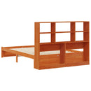 vidaXL Ágykeret tároló fejtámlával Viaszbarna 140 x 190 cm Tömör fenyő