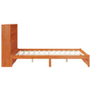 vidaXL Ágykeret tároló fejtámlával Viaszbarna 140 x 190 cm Tömör fenyő
