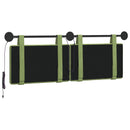 vidaXL Függesztett ágyfej LED fényekkel Világos zöld Bársony
