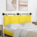 vidaXL Függesztett ágyfej LED fényekkel Világos sárga Bársonyos szövet