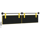 vidaXL Függesztett ágyfej LED fényekkel Világos sárga Bársonyos szövet