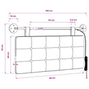 vidaXL Függesztett ágyfej LED fényekkel Fekete Műbőr