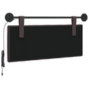 vidaXL Függesztett ágyfej LED fényekkel Sötét Barna Szövet
