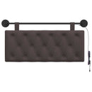 vidaXL Függesztett ágyfej LED fényekkel Sötét Barna Szövet