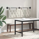 vidaXL Függesztett ágyfej LED fényekkel Krémszínű Bársony