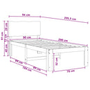 vidaXL Egyszemélyes Ágykeret Fejtámlával ROSTOCK Fehér 90 x 200 cm