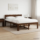 vidaXL Dupla ágykeret fejtámlával ROSTOCK Sötét Barna 135 x 190 cm