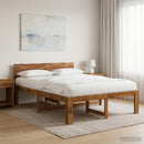 vidaXL Dupla ágykeret fejtámlával ROSTOCK Természetes 135 x 190 cm
