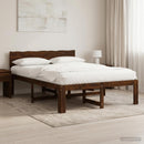 vidaXL Dupla ágykeret fejtámlával ROSTOCK Sötét Barna 140 x 190 cm