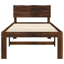 vidaXL Egyszemélyes Ágykeret Fejtámlával ROSTOCK Sötét Barna
