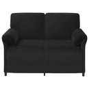 vidaXL Kétüléses Kanapé Fekete 138 x 83 x 95 cm Bársony