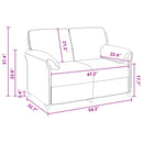 vidaXL Kétüléses Kanapé Fekete 138 x 83 x 95 cm Bársony