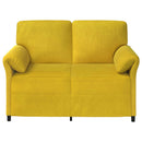 vidaXL Kétüléses Kanapé Sárga 138 x 83 x 95 cm Bársony
