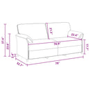 vidaXL 3-Fős kanapé Fekete 198 x 83 x 95 cm Bársony