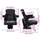 vidaXL Traktor ülés felfüggesztéssel Fekete 60 x 58 x 72 cm