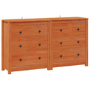 vidaXL Széf fiókkal 2 pcs Viaszbarna 140 x 35 x 80 cm Tömör fenyő