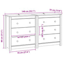 vidaXL Széf fiókkal 2 pcs Viaszbarna 140 x 35 x 80 cm Tömör fenyő