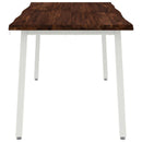 vidaXL Élő élű étkezőasztal 160 x 80 x 75 cm Tömör Akácfa Sötét Barna
