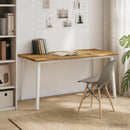 vidaXL Élő élű étkezőasztal 160 x 90 x 75 cm Tömör Akácfa Fehér