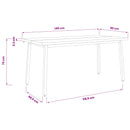 vidaXL Élő élű étkezőasztal 140 x 90 x 75 cm Tömör Akácfa Sötét Barna