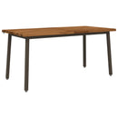 vidaXL Élő élű étkezőasztal 140 x 90 x 75 cm Tömör Akácfa Természetes