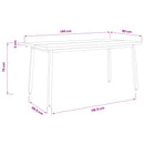 vidaXL Élő élű étkezőasztal 140 x 90 x 75 cm Tömör Akácfa Fehér