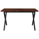 vidaXL Élő élű étkezőasztal 160 x 70 x 75 cm Tömör Akácfa Sötét Barna