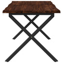 vidaXL Élő élű étkezőasztal 160 x 70 x 75 cm Tömör Akácfa Sötét Barna
