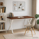 vidaXL Élő élű étkezőasztal 140 x 90 x 75 cm Tömör Akácfa Sötét Barna