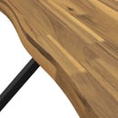 vidaXL Élő élű étkezőasztal 160 x 80 x 75 cm Tömör Akácfa Fehér