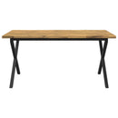 vidaXL Élő élű étkezőasztal 160 x 80 x 75 cm Tömör Akácfa Fehér
