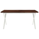 vidaXL Élő élű étkezőasztal 140 x 90 x 75 cm Tömör Akácfa Sötét Barna