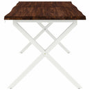 vidaXL Élő élű étkezőasztal 140 x 90 x 75 cm Tömör Akácfa Sötét Barna