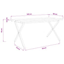 vidaXL Élő élű étkezőasztal 140 x 90 x 75 cm Tömör Akácfa Sötét Barna