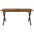 vidaXL Élő élű étkezőasztal 160 x 90 x 75 cm Tömör Akácfa Természetes