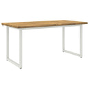 vidaXL Négyzet Alakú Étkezőasztal 160 x 70 x 75 cm Tömör Akácfa Fehér