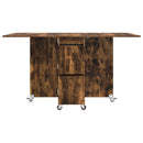 vidaXL Étkezőasztal 140 x 80 x 77 cm Szerelt Fa Füstös Tölgy