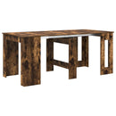 vidaXL Étkezőasztal 180 x 85 x 75 cm Szerelt Fa Füstös Tölgy