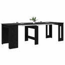 vidaXL Étkezőasztal 240 x 85 x 75 cm Szerelt Fa Fekete Tölgy
