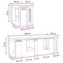 vidaXL Étkezőasztal 240 x 85 x 75 cm Szerelt Fa Szürke Sonoma
