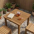 vidaXL Asztallap 60 x 60 x 3,5 cm Négyzet Tömör Teakfa Természetes