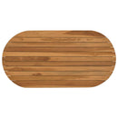 vidaXL Asztallap 90 x 45 x 3,5 cm Ovális Tömör Teakfa Természetes
