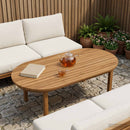 vidaXL Asztallap 100 x 50 x 3,5 cm Ovális Tömör Teakfa Természetes