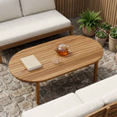 vidaXL Asztallap 110 x 55 x 3,5 cm Ovális Tömör Teakfa Természetes