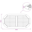 vidaXL Asztallap 80 x 40 x 2,5 cm Ovális Tömör Teakfa Természetes